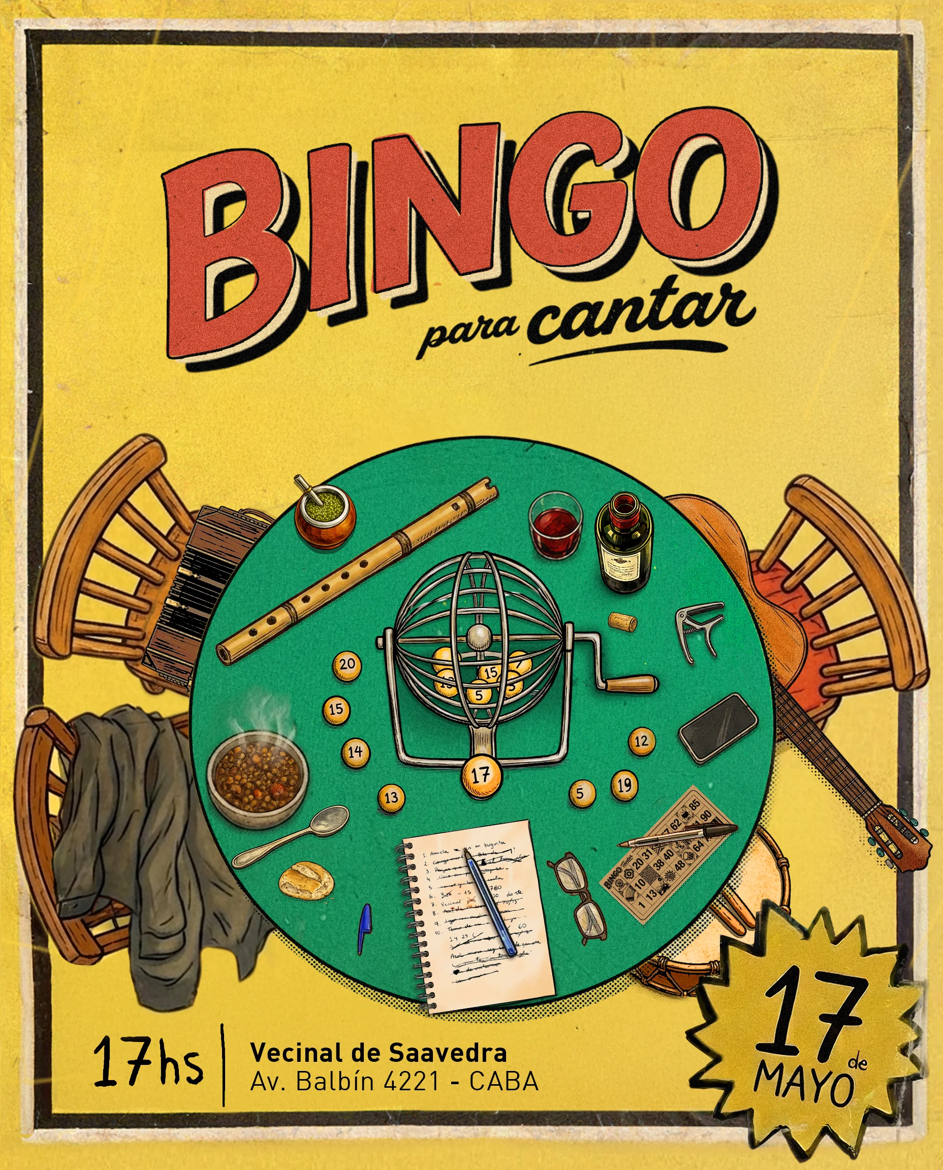 Bingo para cantar - 17 de Mayo